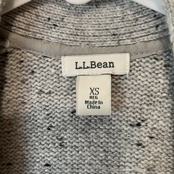 L.L.Bean XS Two-Tone Open-Front Cardigan Sweater Gray & Black Pockets - Picture 4 of 6